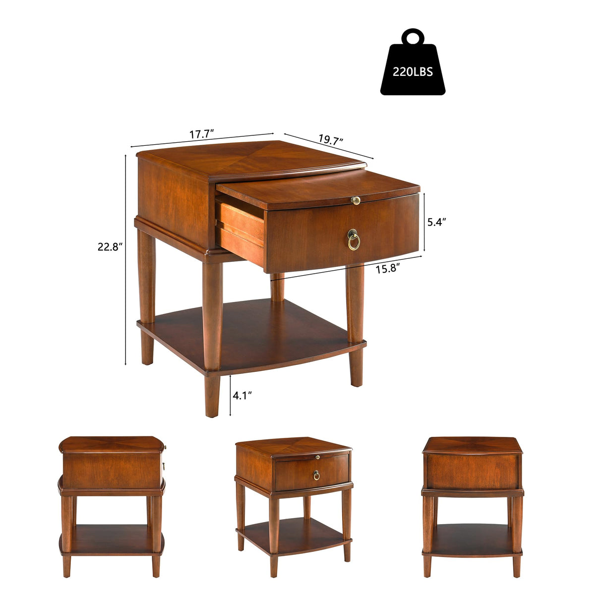 Wood End Table with Drawer K392
