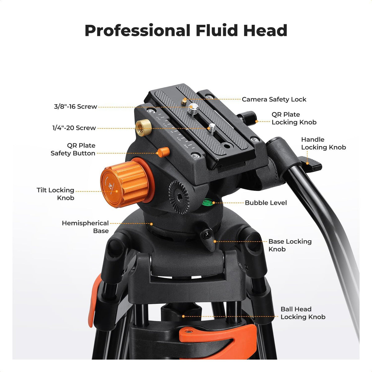 80" Video Tripod with Fluid Head J1409