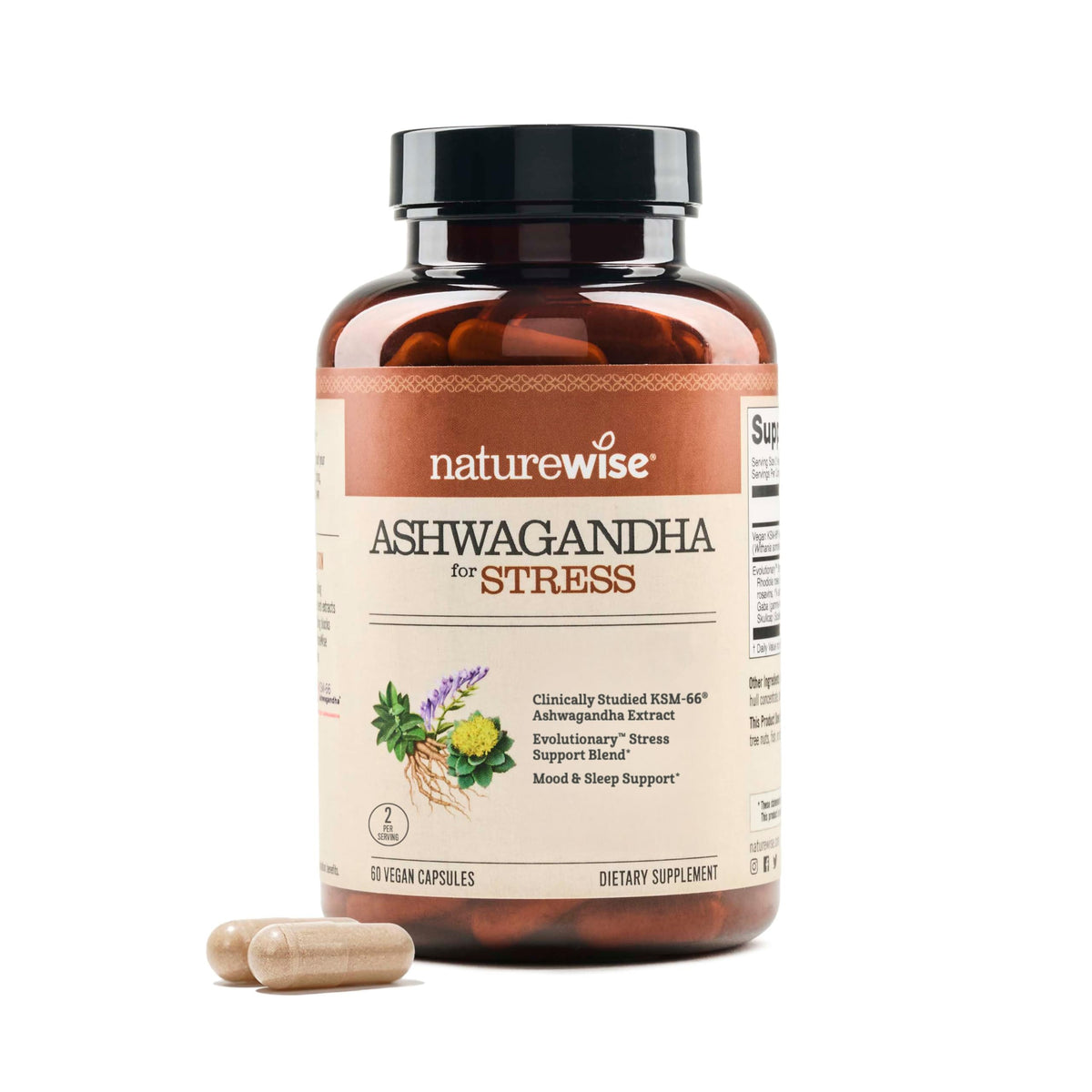 Ashwagandha with KSM-66 Extract GABA L-Theanine Rhodiola Rosea 60 Capsules Z710421