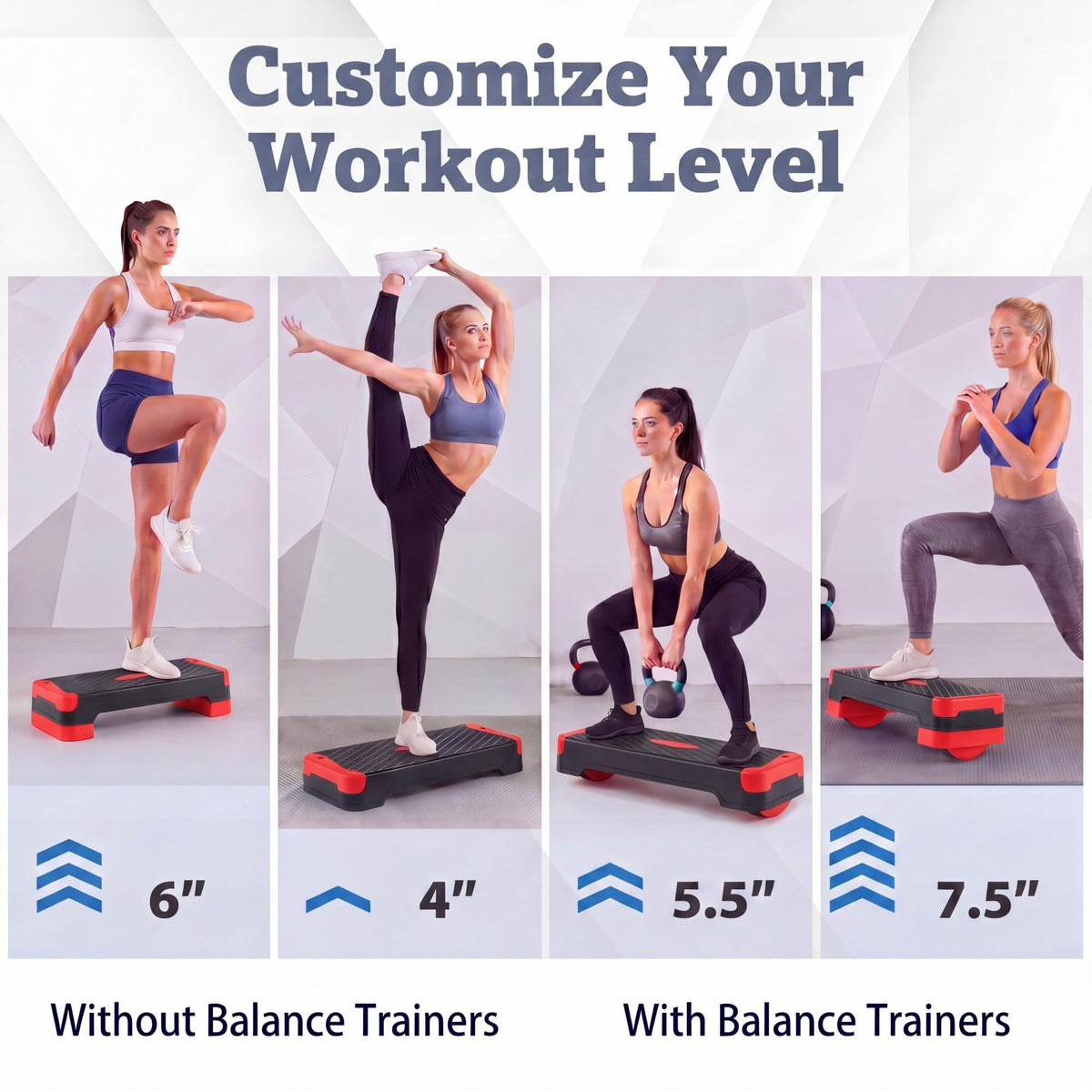 Aerobic Step Platform with Risers & Resistance Bands Z767