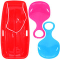 3 Pcs 35 Inch Plastic Snow Sleds with Rope B352893