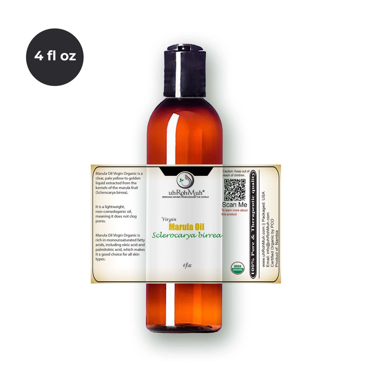 Cold Pressed Virgin Organic Marula Oil 4 Fl Oz U90231