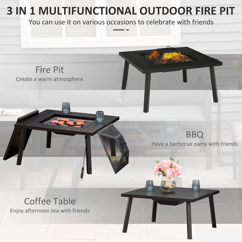 34-Inch Wood Burning Fire Pit with Grill I583592