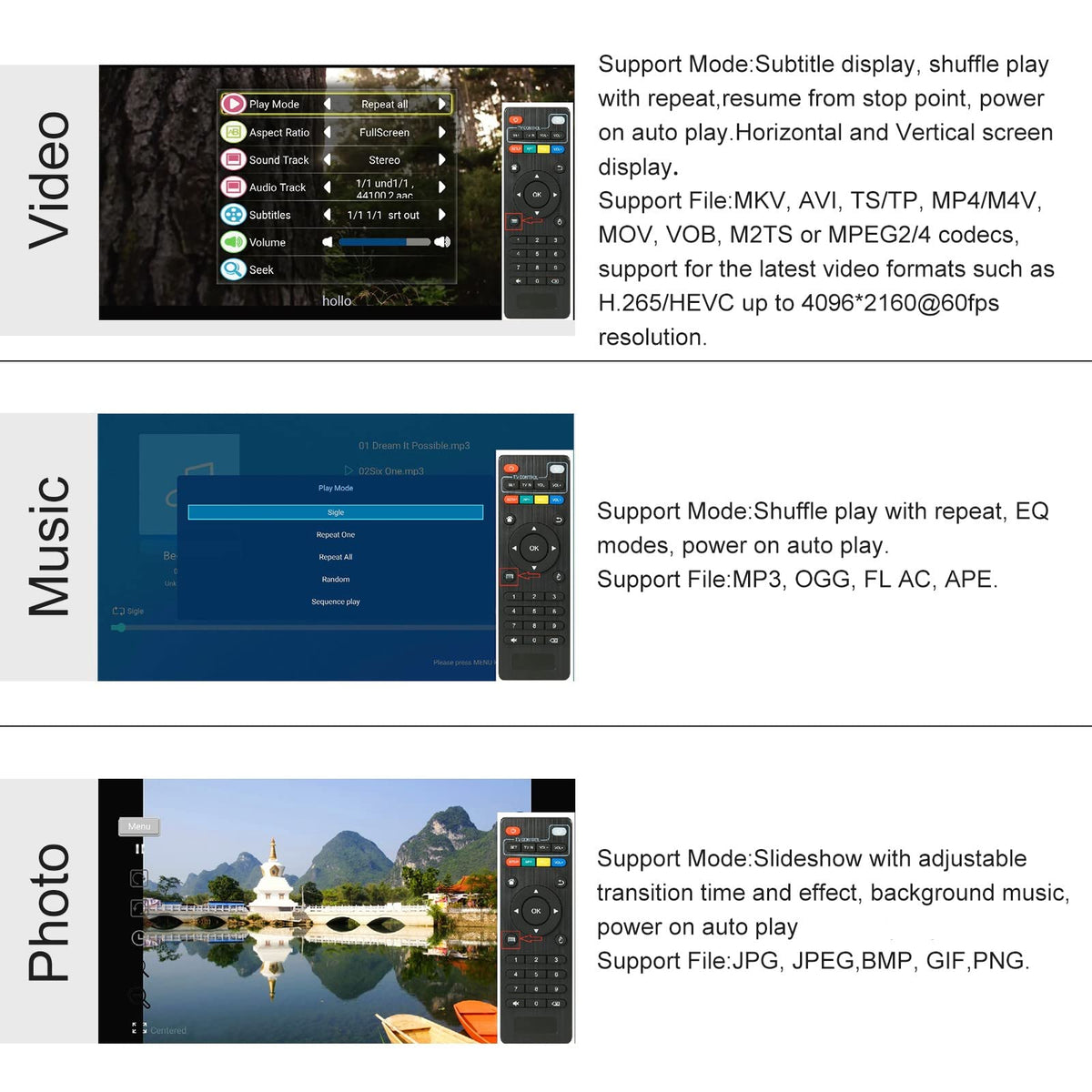 4K MP4 Media Player X774