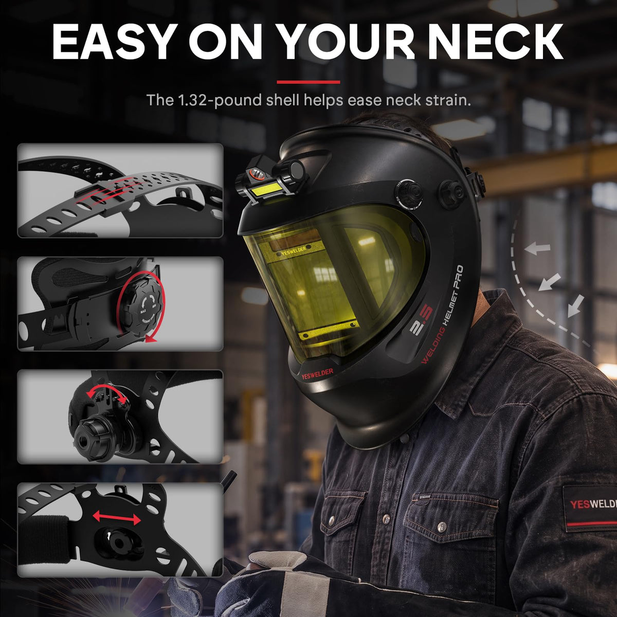 Auto Darkening Welding Helmet with LED W70410