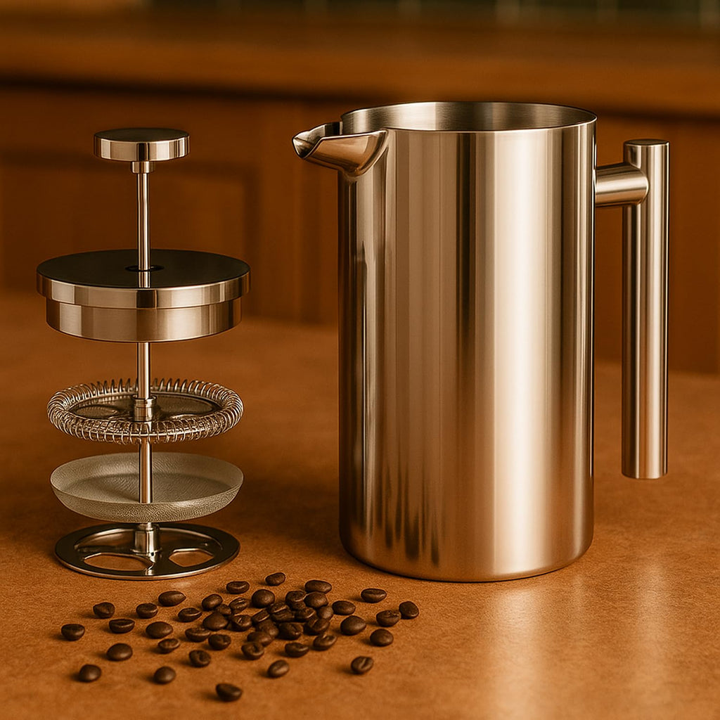 Stainless Steel French Press 1L Double Wall Insulated Coffee Maker I170