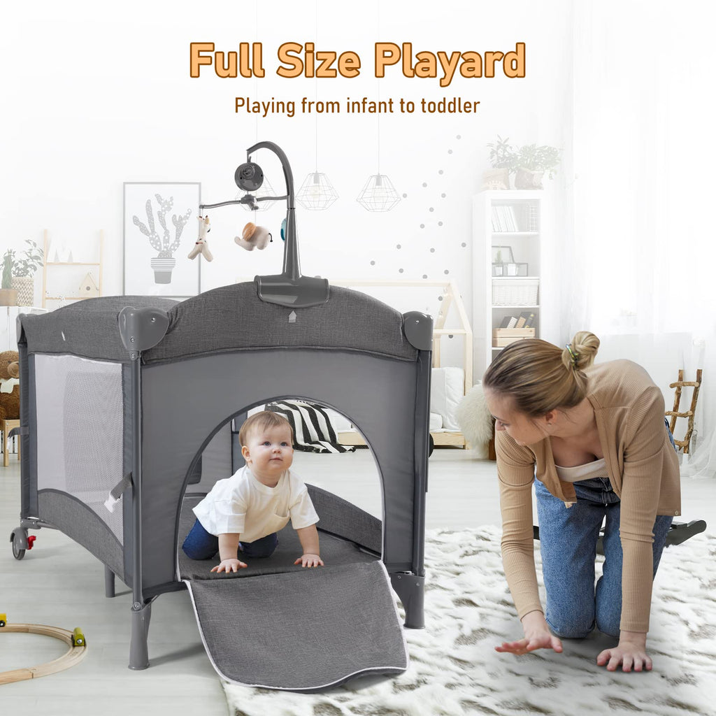5-in-1 Baby Bassinet Bedside Sleeper Playard P6086