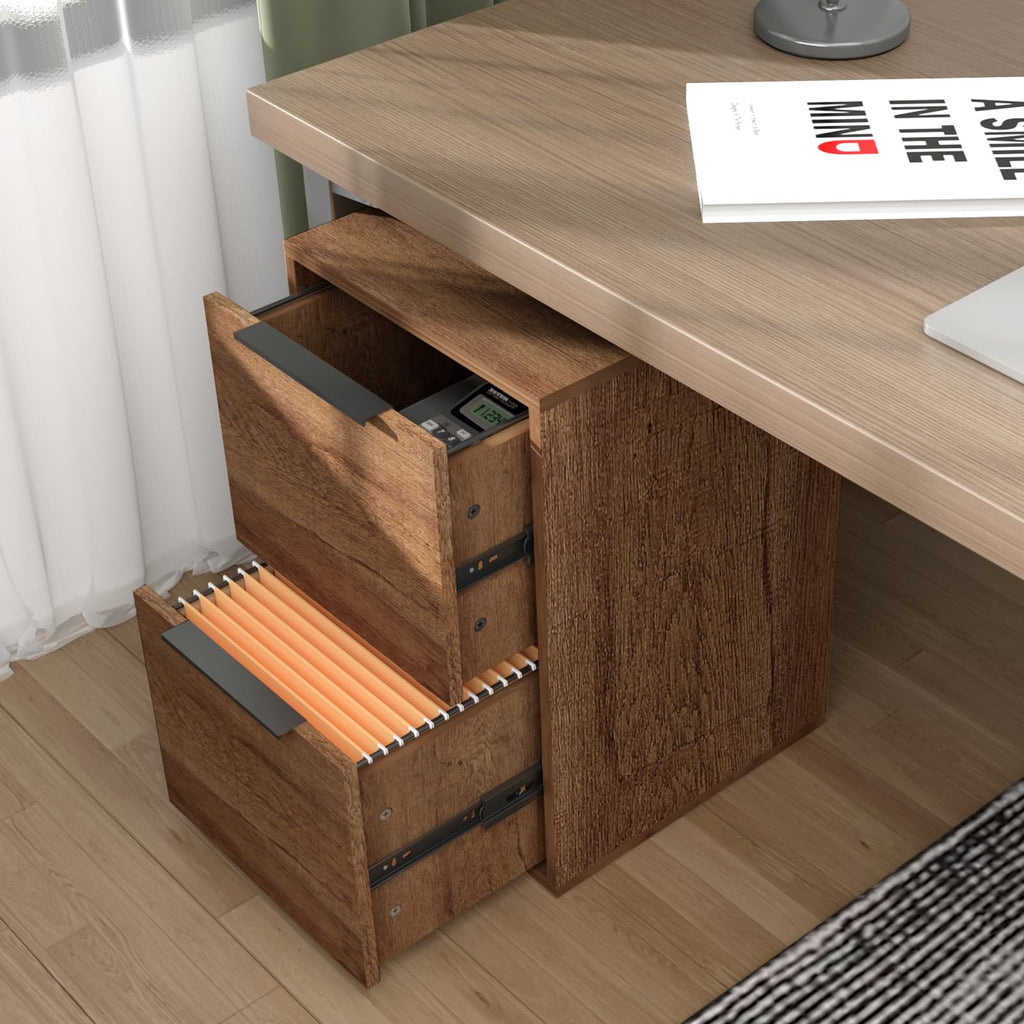 2 Drawer Wood File Cabinet with Hanging Bars R7820