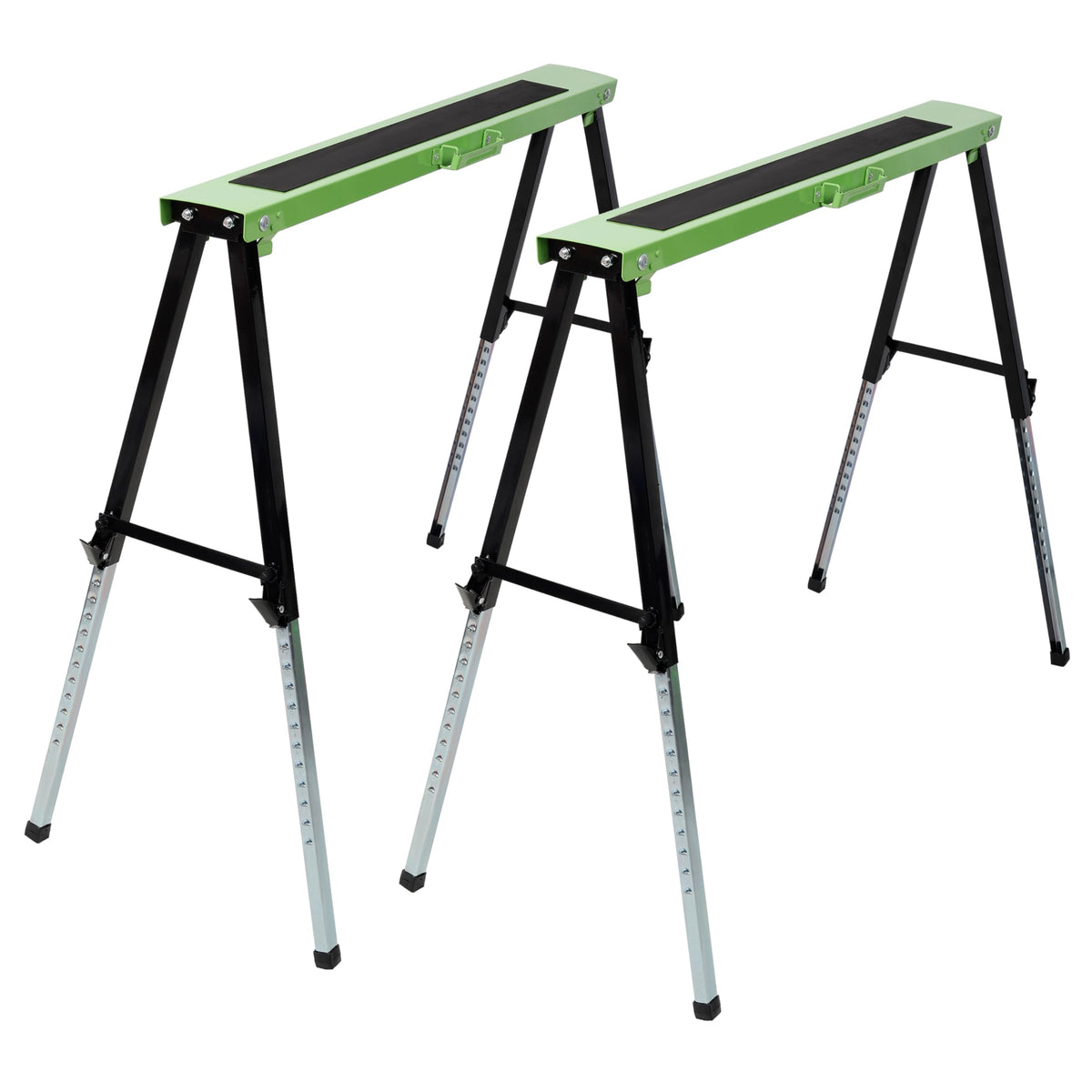 2 Pack Heavy Duty Steel Folding Sawhorse with Carry Handle F124674
