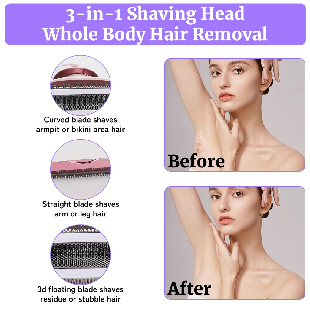 Pink White Rechargeable 4 in 1 Wet & Dry Electric Razor R342