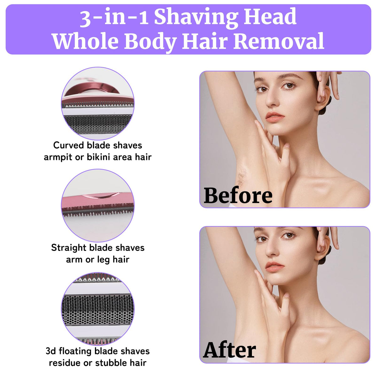 Pink White Rechargeable 4 in 1 Wet & Dry Electric Razor R342