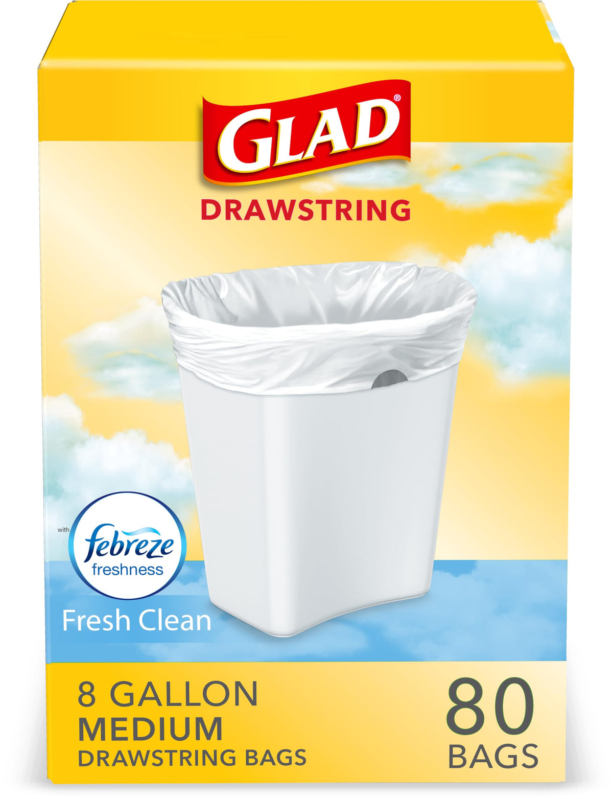 Medium Drawstring 8 Gallon Trash Bags 80 Count K636832