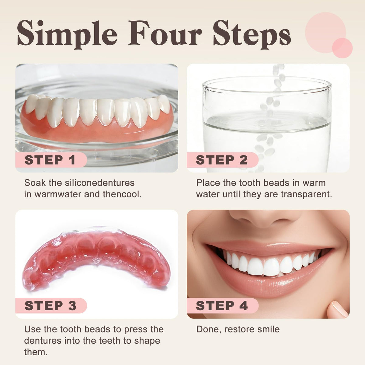 Moldable Silicone False Teeth Veneers Kit X614