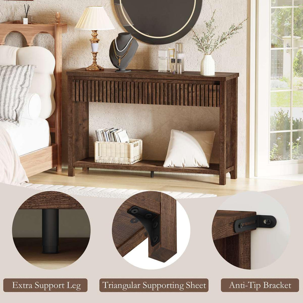 47" Fluted Console Table with Drawers O343