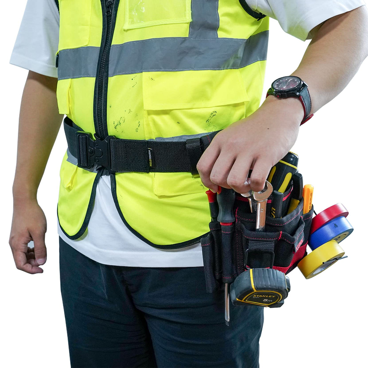 2" Nylon Web Work Tool Belt with Quick Release Metal Buckle E4045