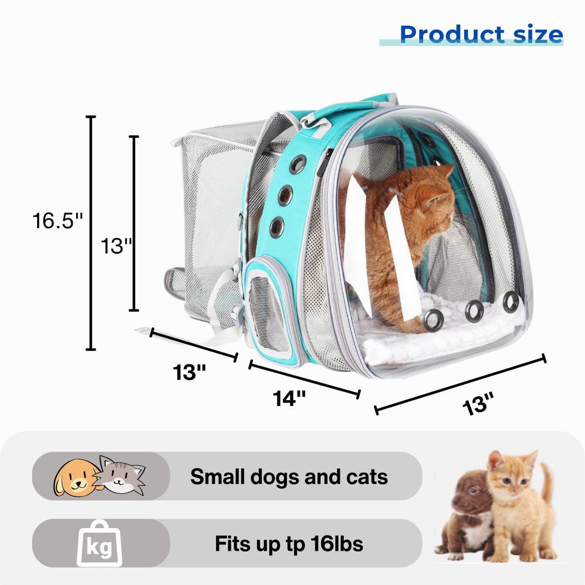 Expandable Cat Backpack with Mini Fan M9553
