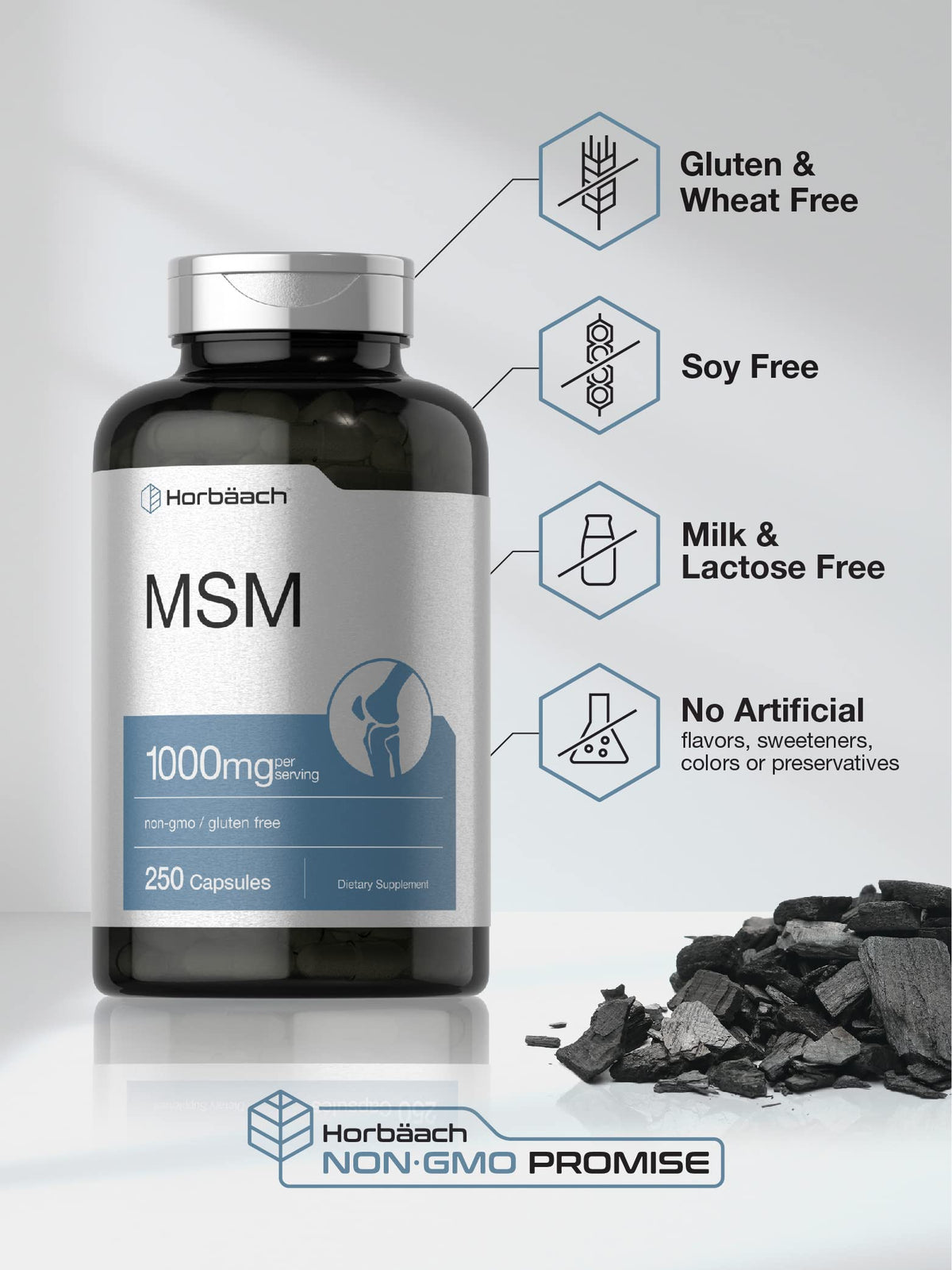 MSM Supplement Capsules 1000mg 250 Count R8609
