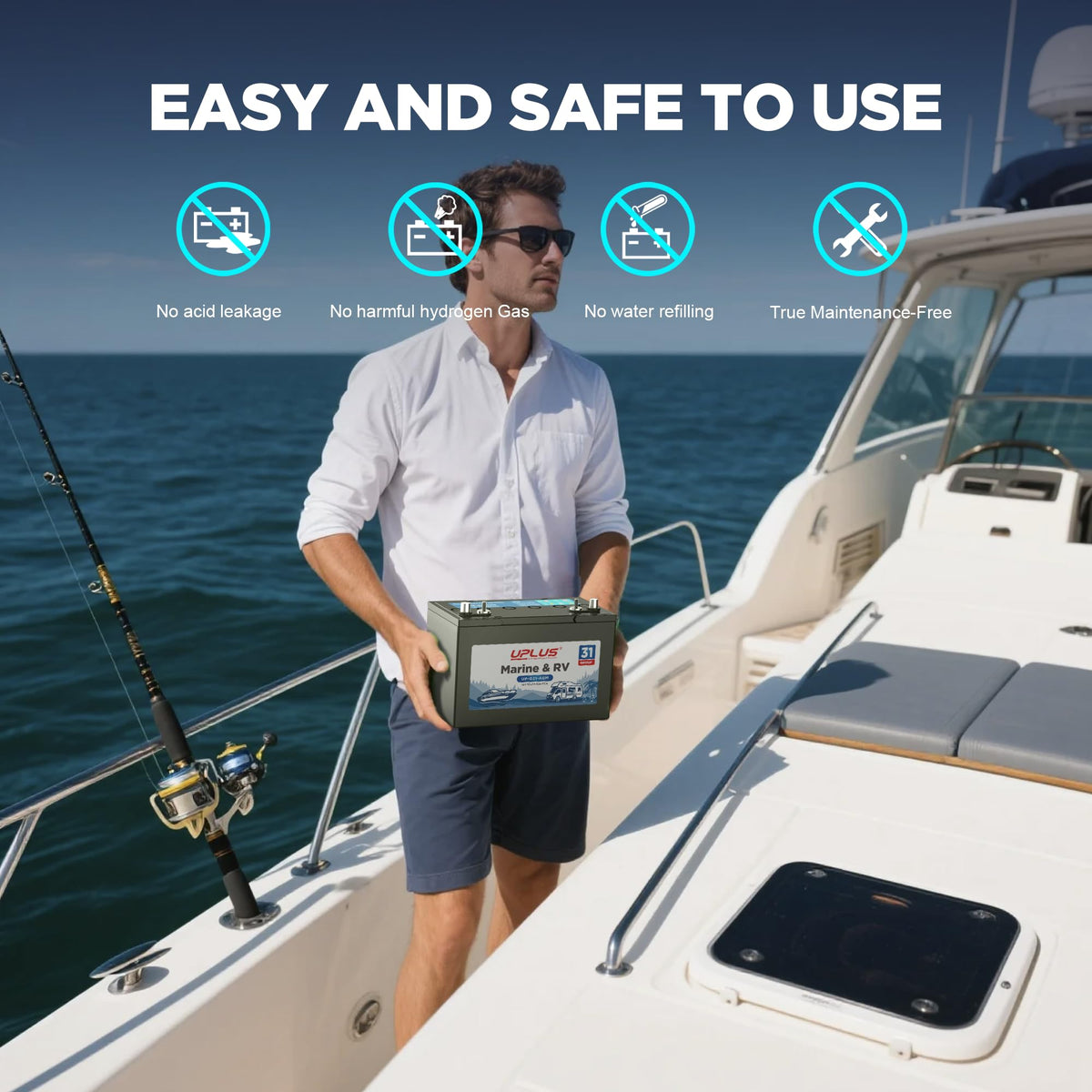 12V 105Ah 825CCA Dual Purpose AGM Marine Battery A3175
