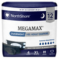 Black X-Large Adult Diapers with Tabs, 4 Count K469348