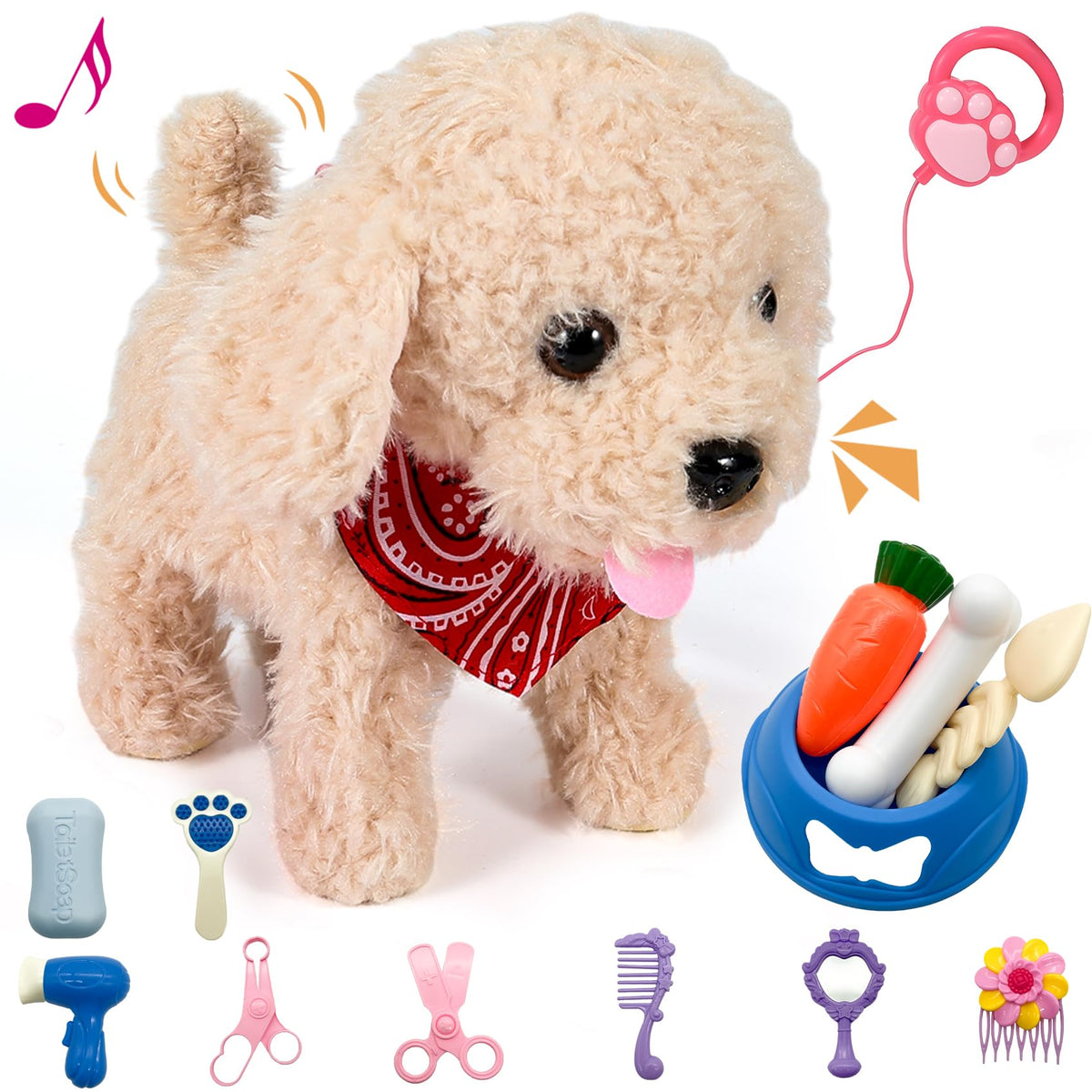 Interactive Walking Plush Puppy Toy W597527