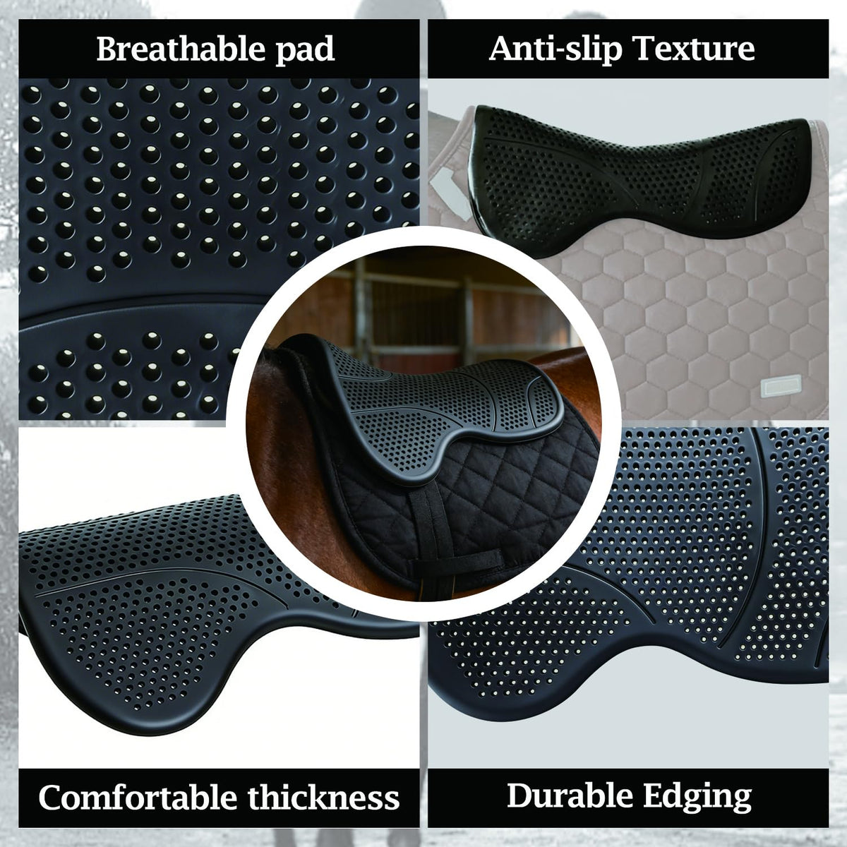 Silicone Gel Non Slip Shock Absorbing Horse Saddle Pad H770