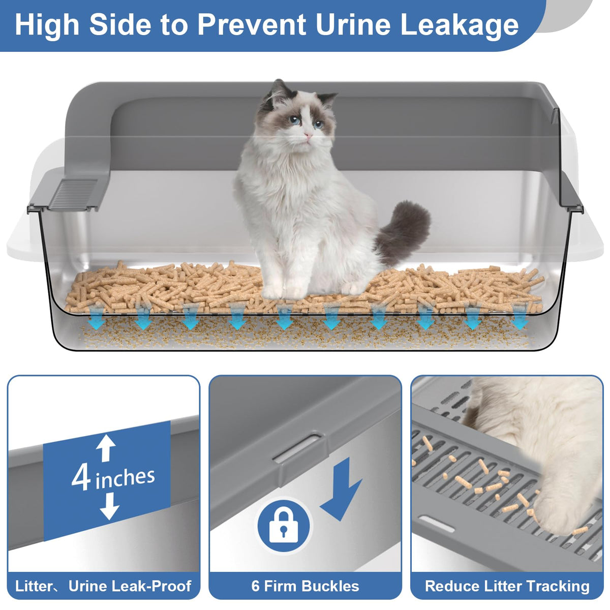 XXXL Stainless Steel Sifting Cat Litter Box with Lid Z124878
