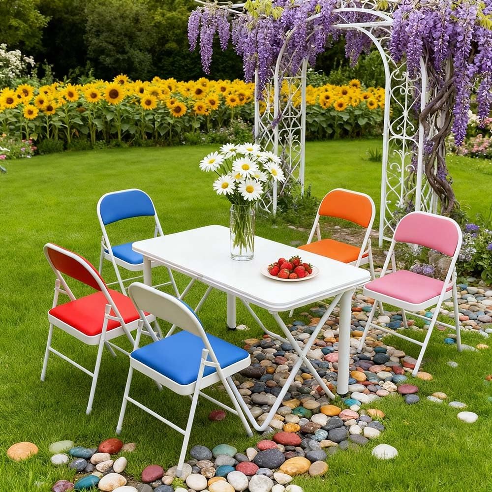 Black Folding Bar Stool with Backrest and Footrest T50106