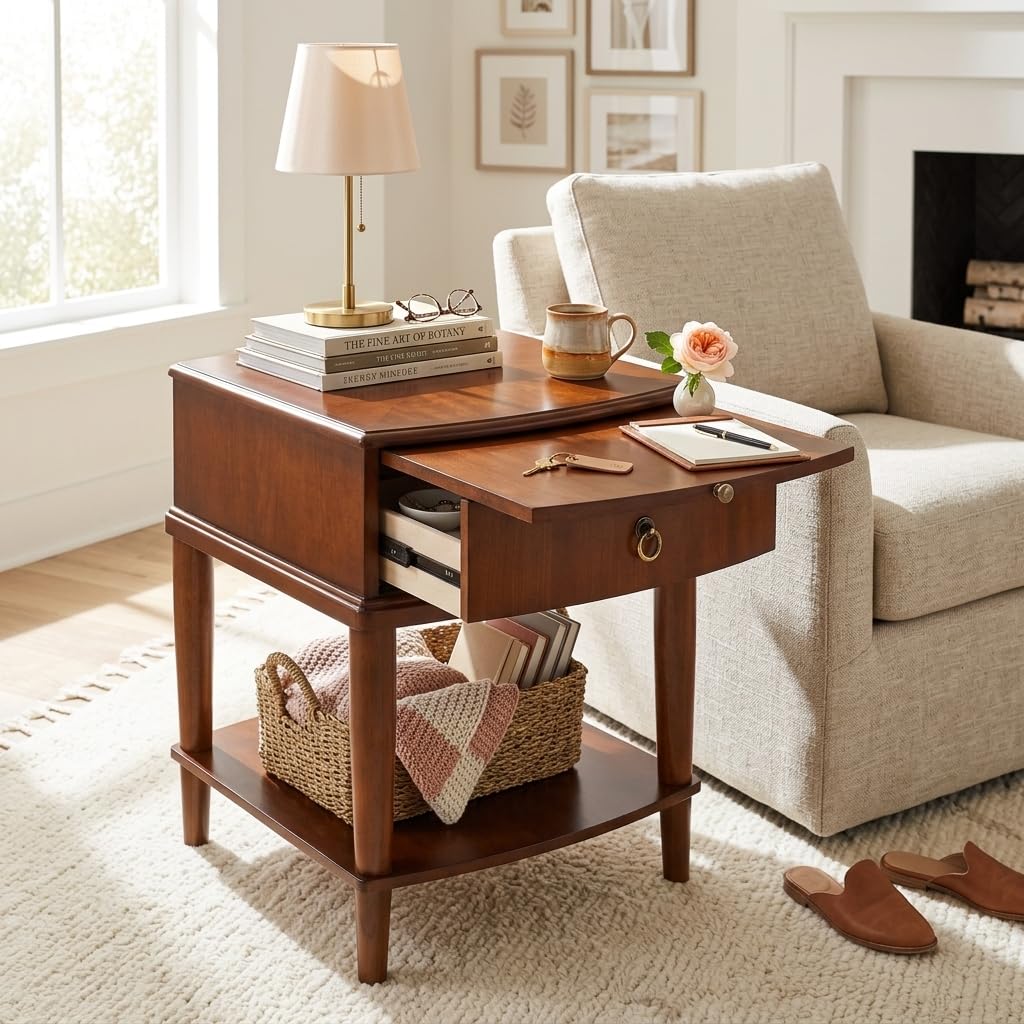 Wood End Table with Drawer K392