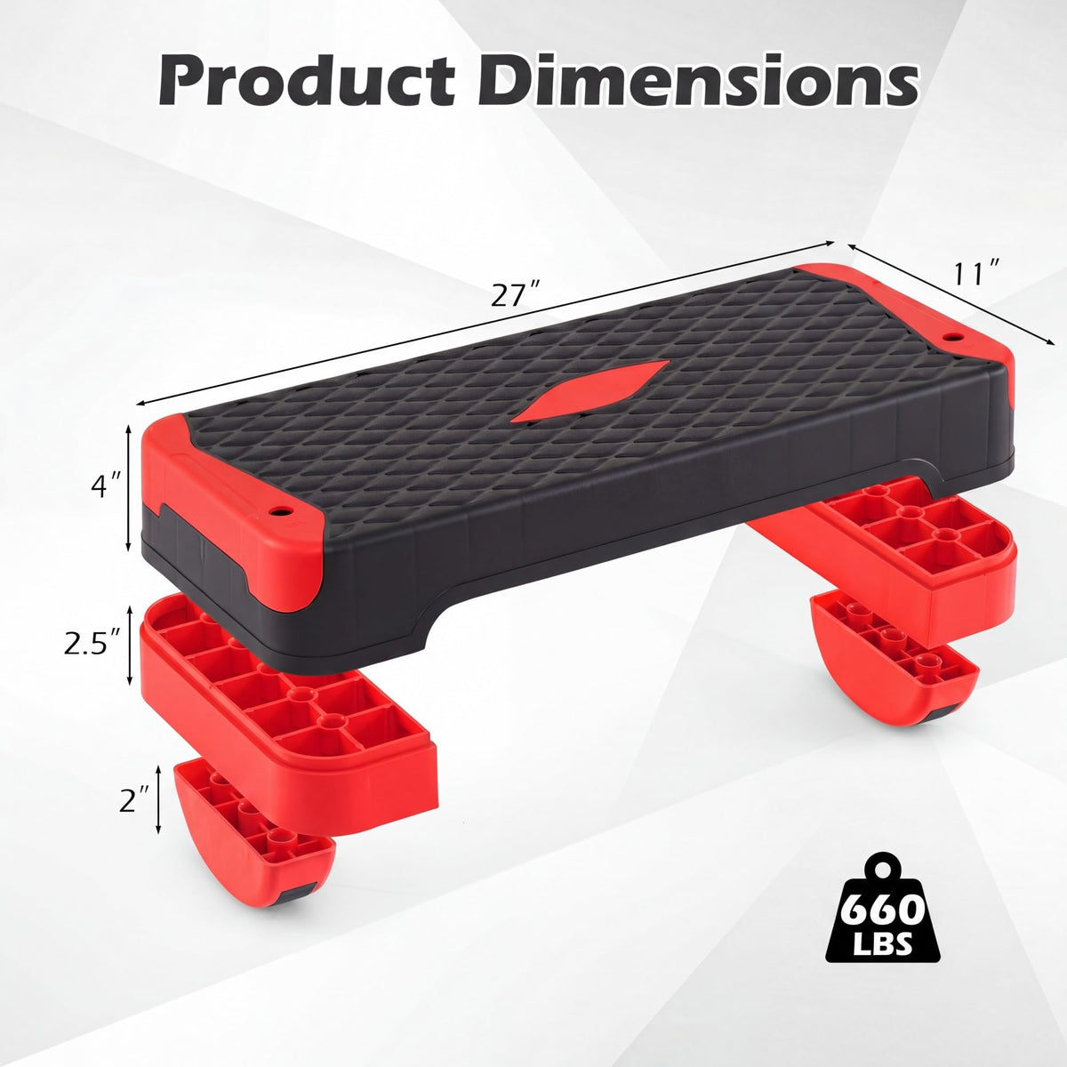 Aerobic Step Platform with Risers & Resistance Bands Z767