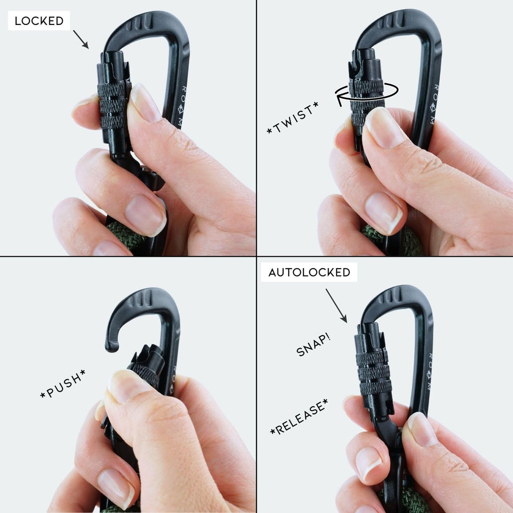 Climbing Rope Leash with Autolocking Carabiner, 6ft O899684