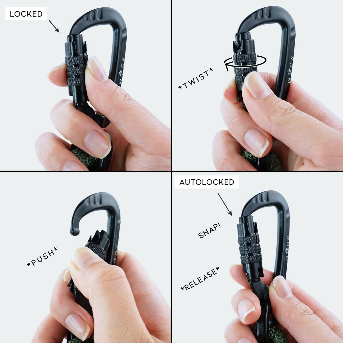 Climbing Rope Leash with Autolocking Carabiner, 6ft O899684