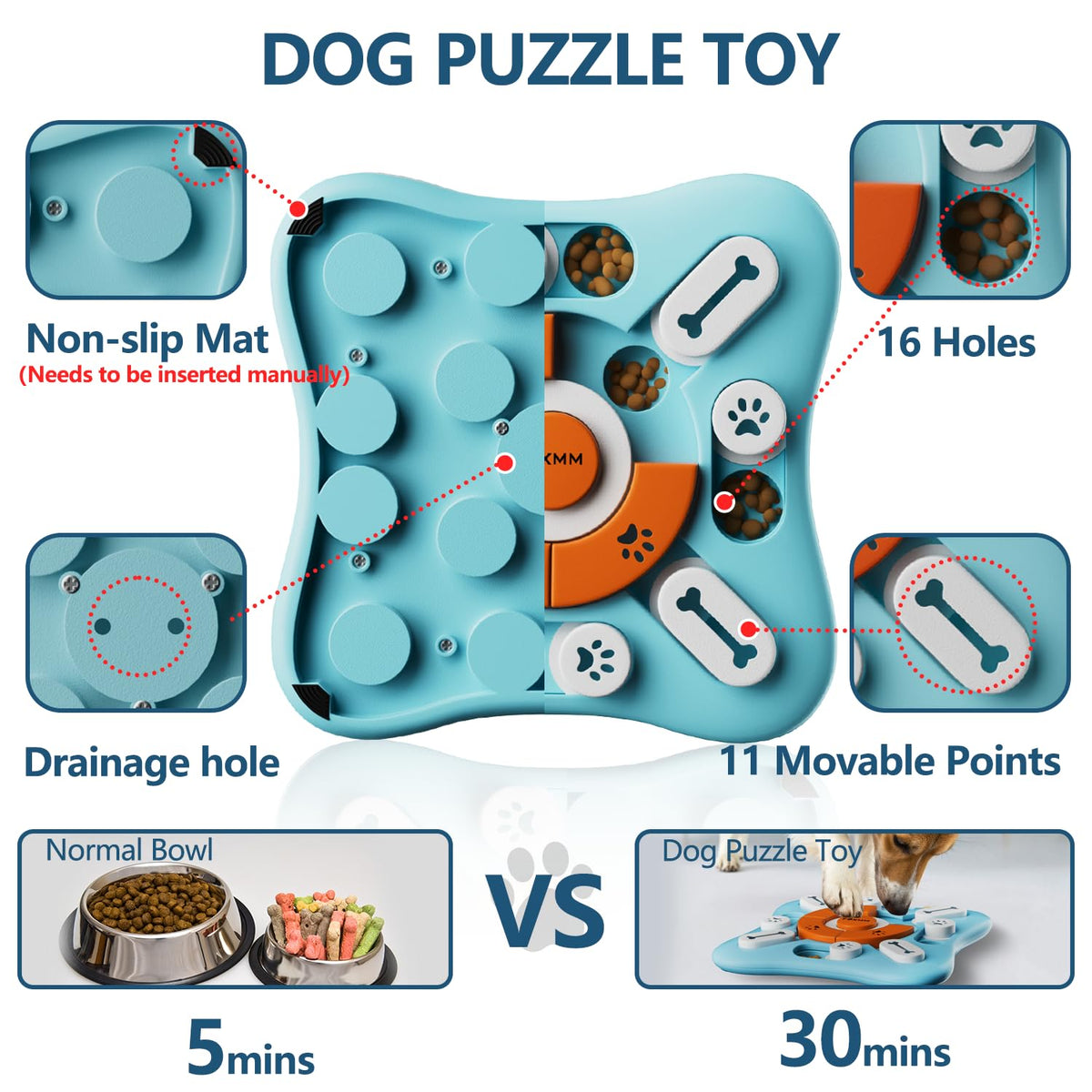 Interactive Dog Treat Puzzle Toys K711595