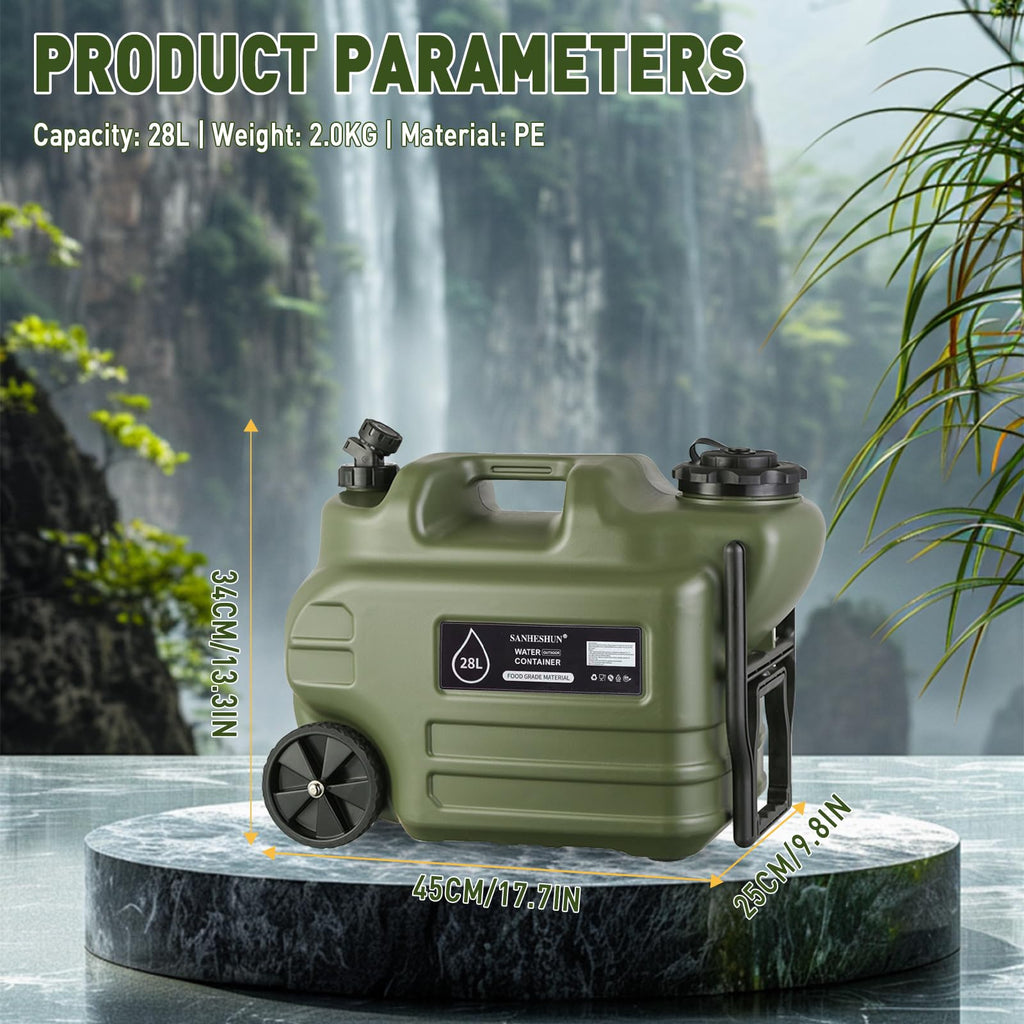 7.4 Gallon Water Jug with Wheels & Handle S524