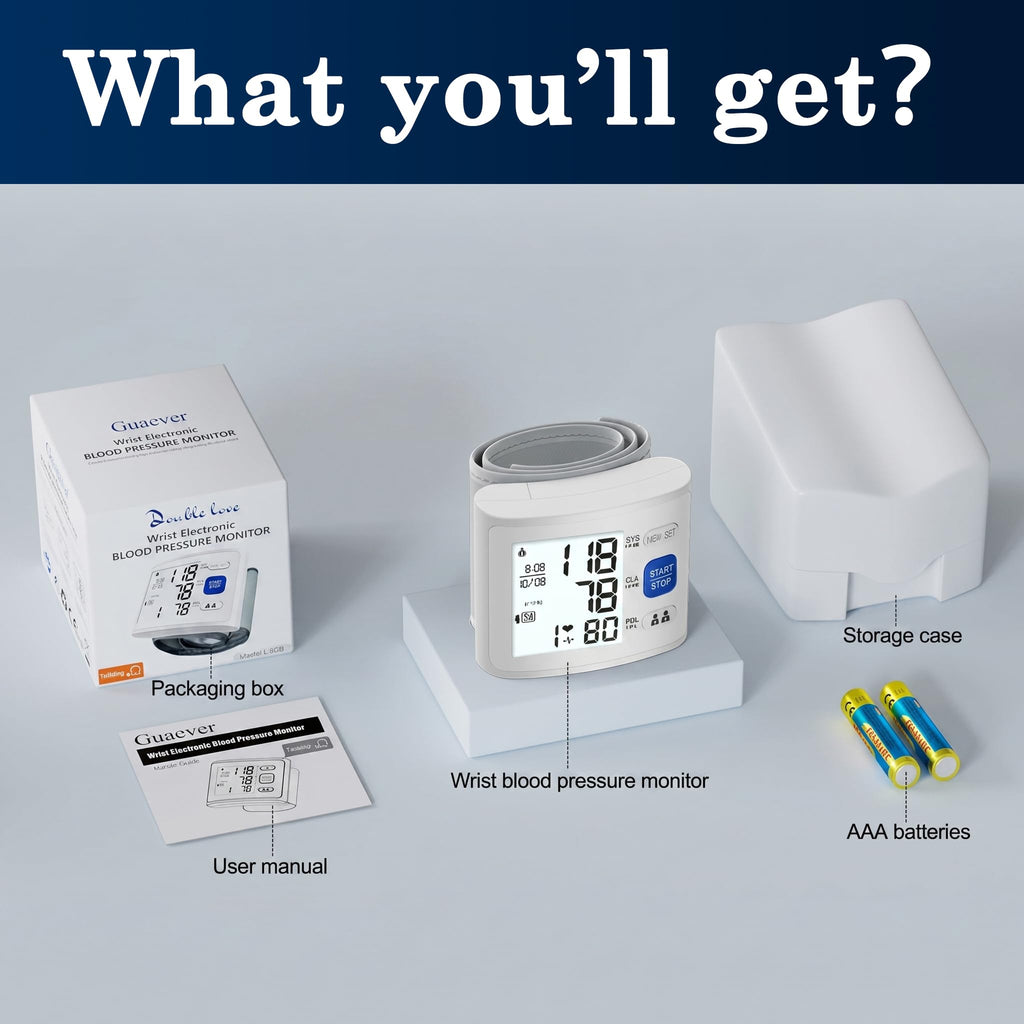 Wrist Blood Pressure Monitor LCD Display White H769