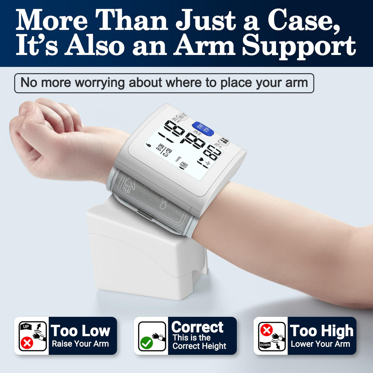 Wrist Blood Pressure Monitor LCD Display White H769
