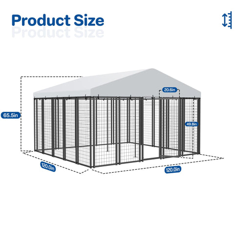 10x10 ft Heavy Duty Outdoor Dog Kennel D808514