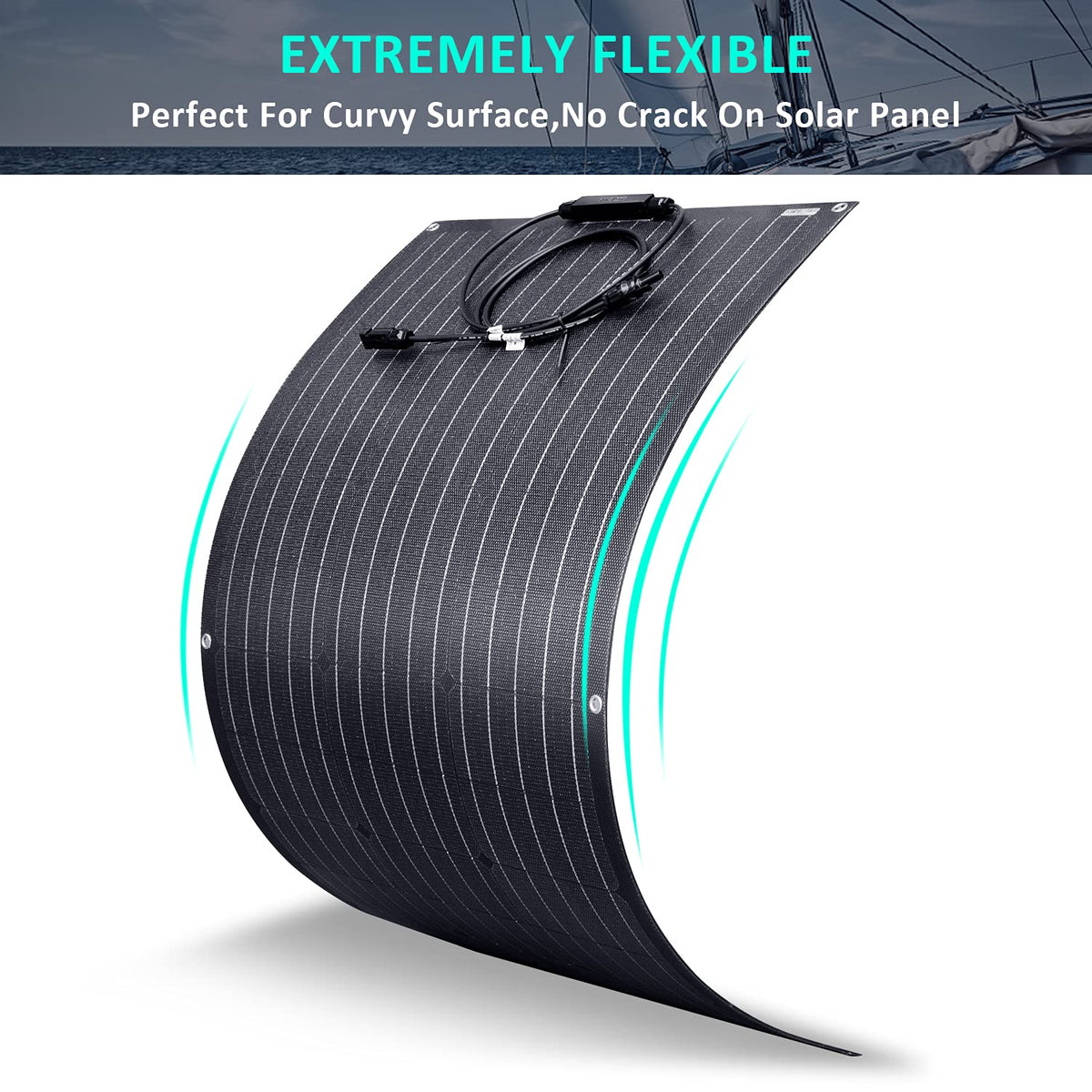 100W 12V ETFE Monocrystalline Flexible Solar Panel Kit 30A PWM B970