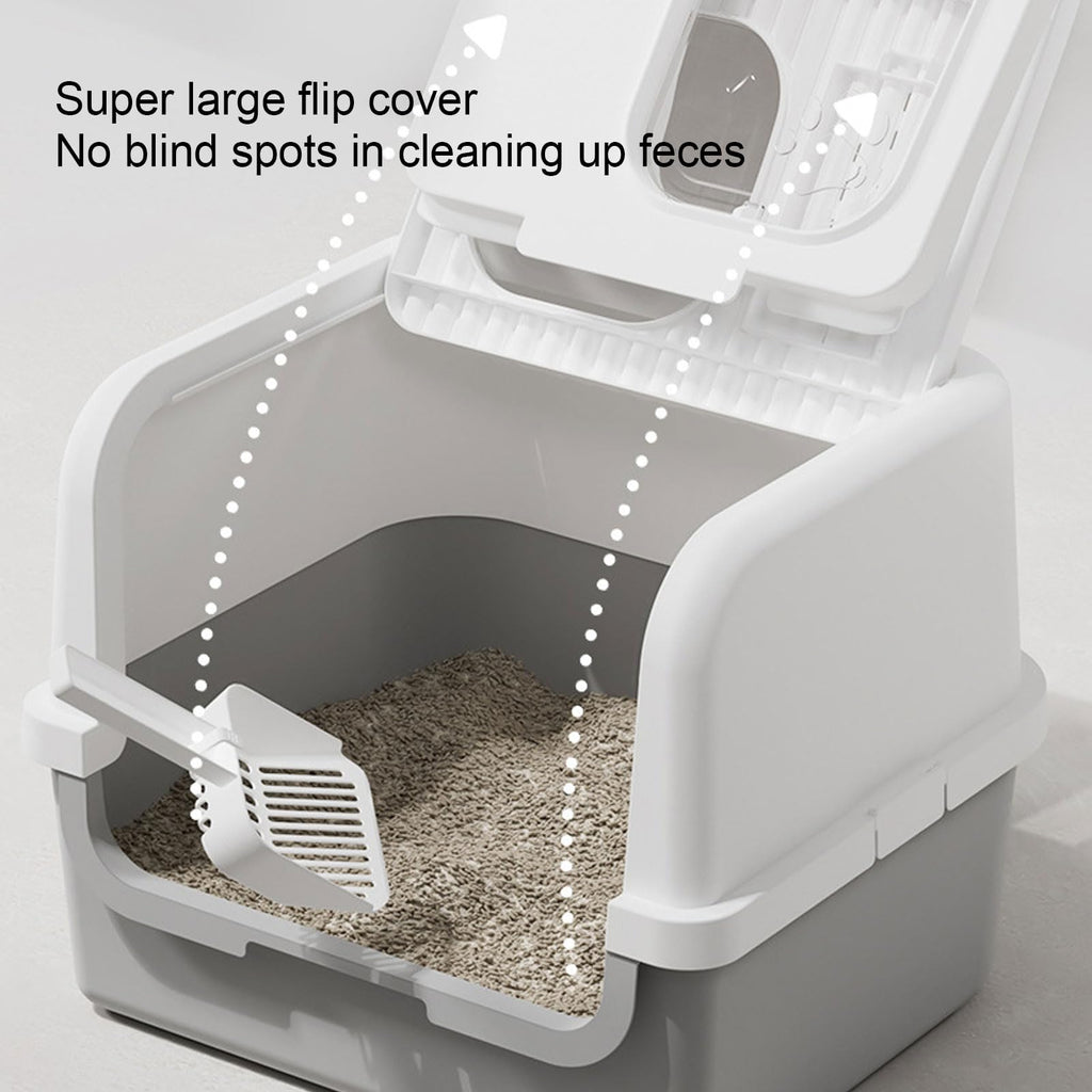 Enclosed Cat Litter Box with Lid Scoop Q481980