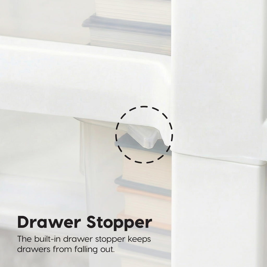 3 Drawer Slim Narrow Storage Organizer 2-Pack White Clear V923343