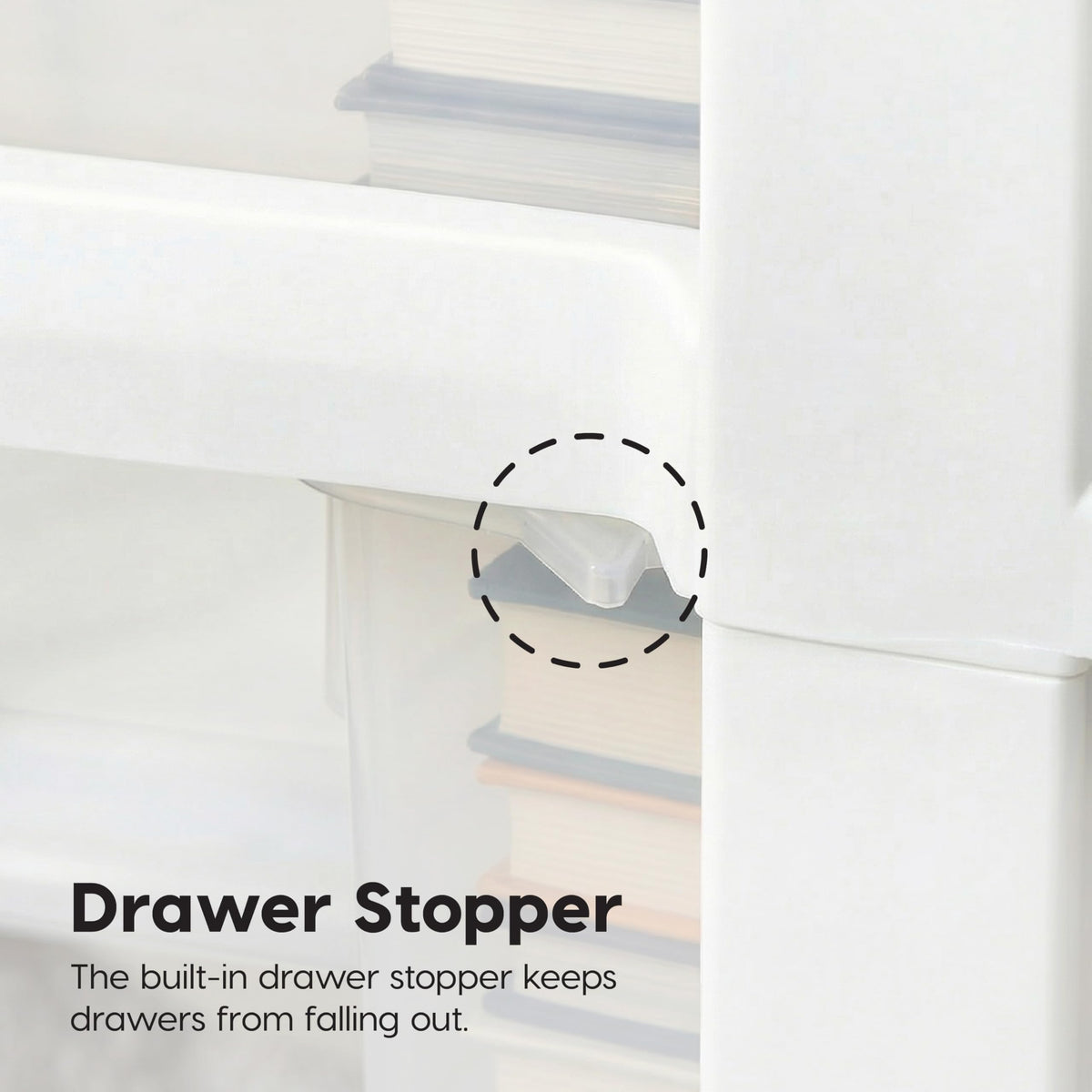 3 Drawer Slim Narrow Storage Organizer 2-Pack White Clear V923343