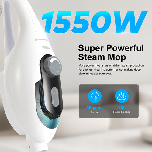 1550W 11-in-1 Steam Mop with 21.3FT Cord, White O78091