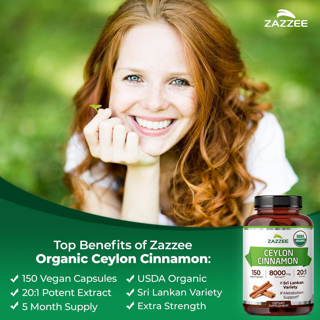 USDA Organic Ceylon Cinnamon 20:1 Extract 150 Capsules U428686