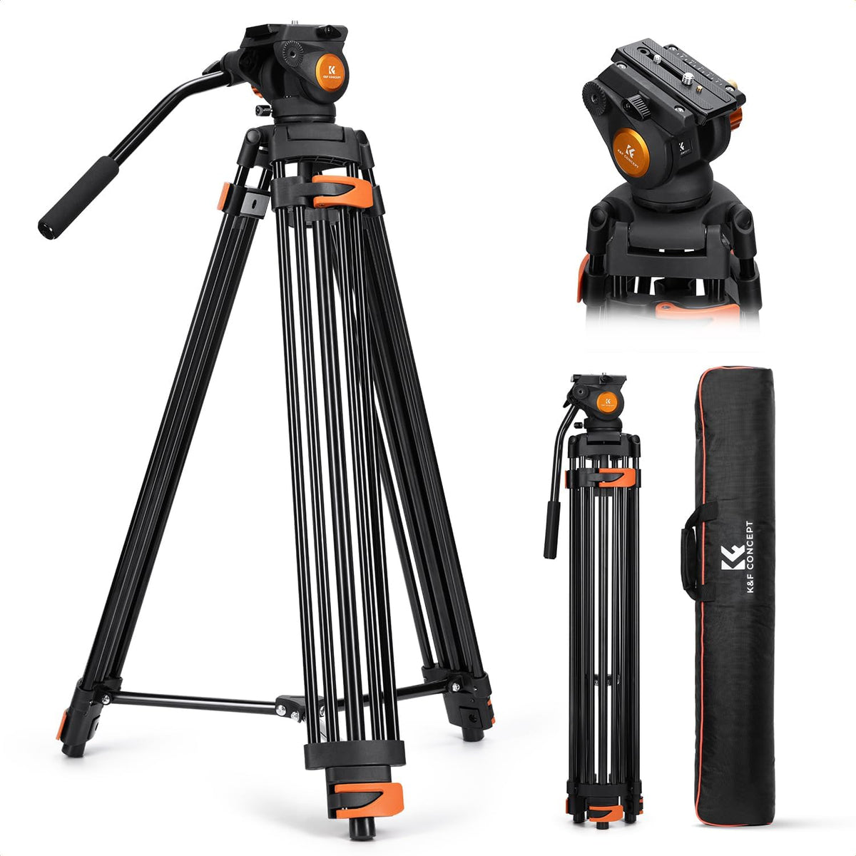80" Video Tripod with Fluid Head J1409