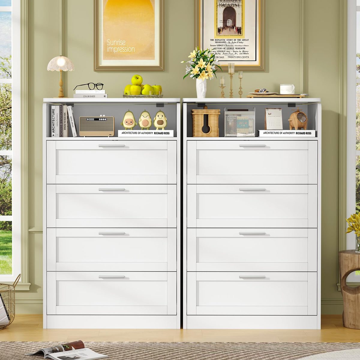 White 4 Drawer Dresser with Mirror A973854