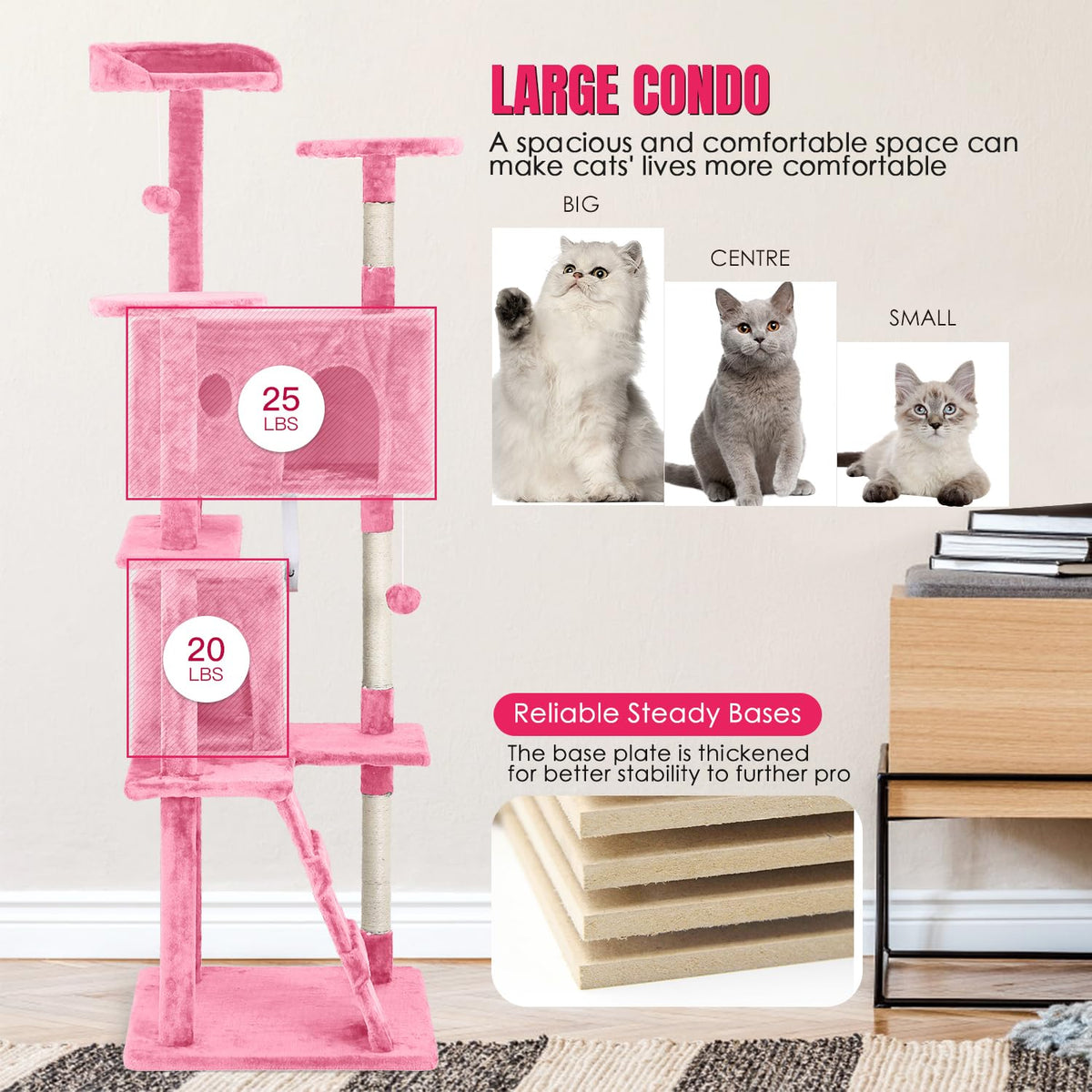70in Cat Tree Tower with Scratching Post W32804