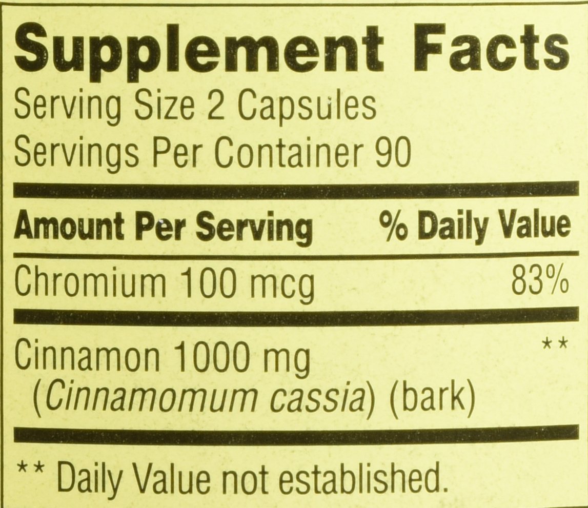 Cinnamon 500mg Plus Chromium 2 Bottles of 180 Capsules O941202