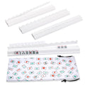 White Wooden Mahjong Racks with Pushers Set of 4 V215