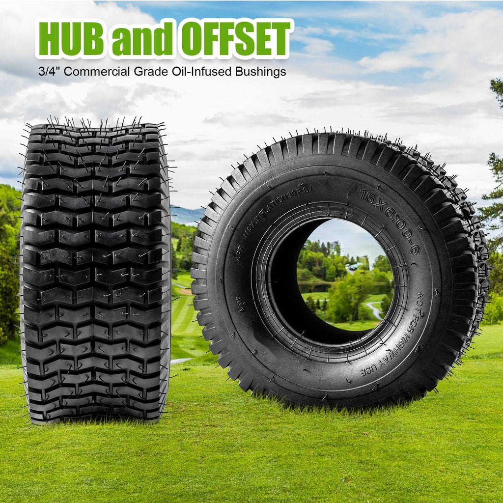 15x6.00-6 Lawn Mower Tire and Inner Tube 2PCS D574