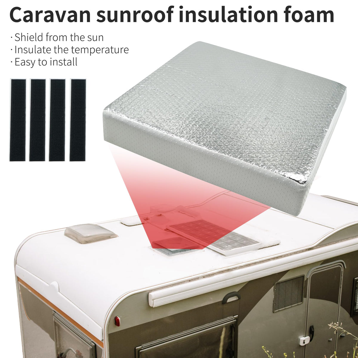 14"x14"x3" RV Vent Insulator (1-Pack) Reflective Skylight Cover F64819