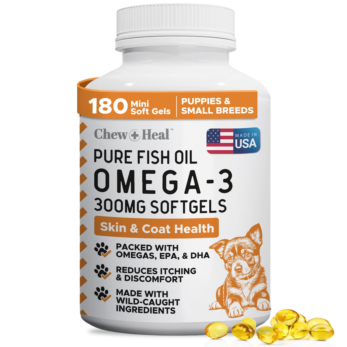 Fish Oil for Dogs 300mg 180 Softgel Capsules E33759